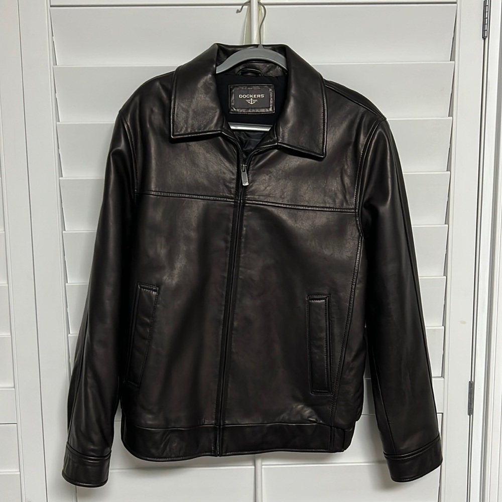 Docker Men’s Black Genuine Leather Jacket